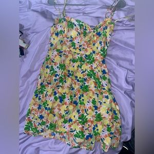 never worn new with tags yellow floral mini dress